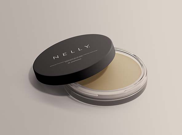 透明玻璃化妆瓶设计图PSD样机模板 Clear Glass Cosmetic Jar Mockup (PSD)