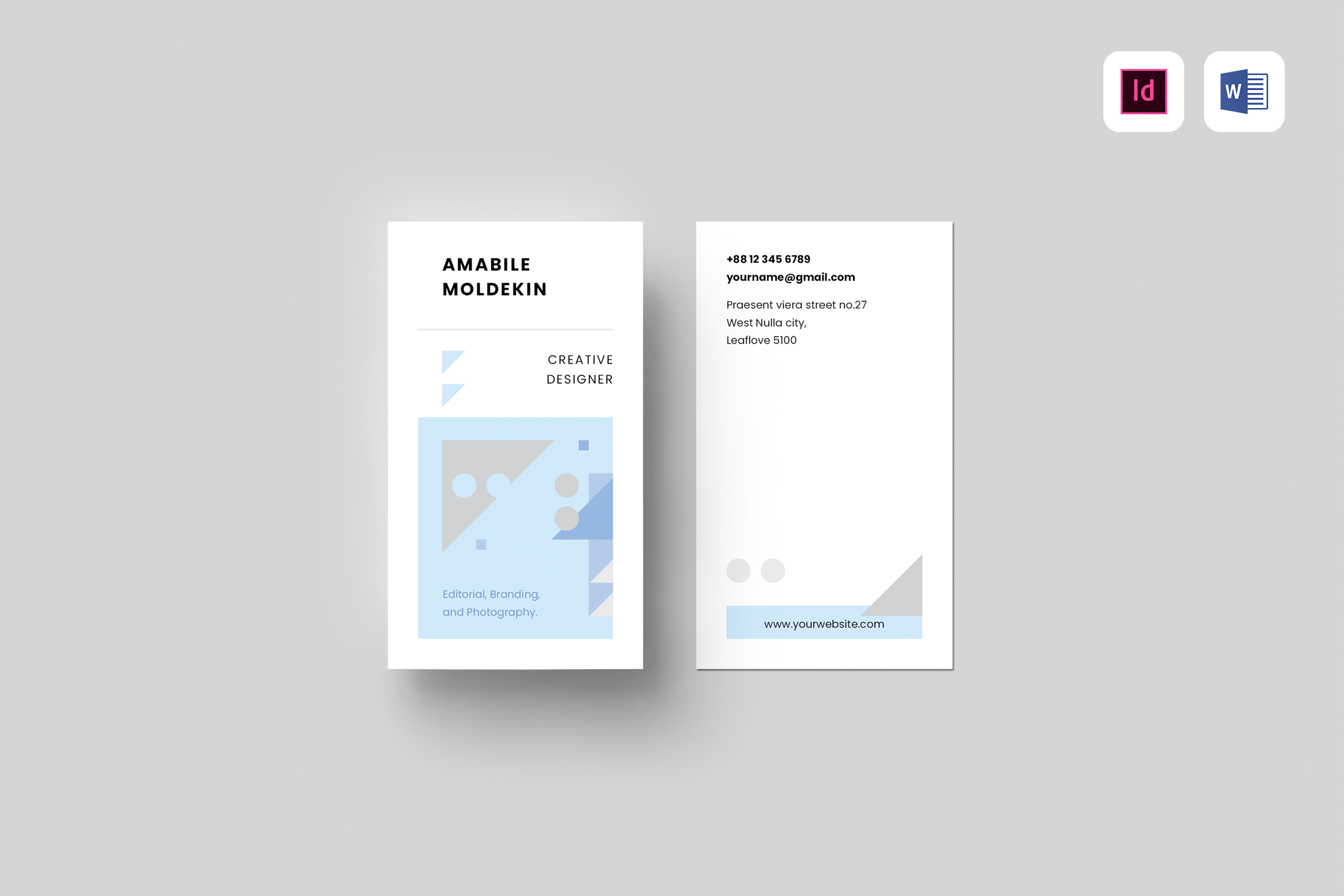 竖版企业名片设计模板 Business Card插图