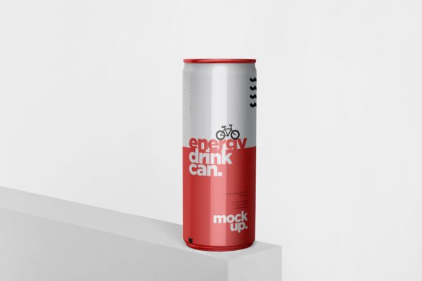 能量饮料易拉罐罐头外观设计素材库精选模板 Energy Drink Can Mock-Up – 250 ml