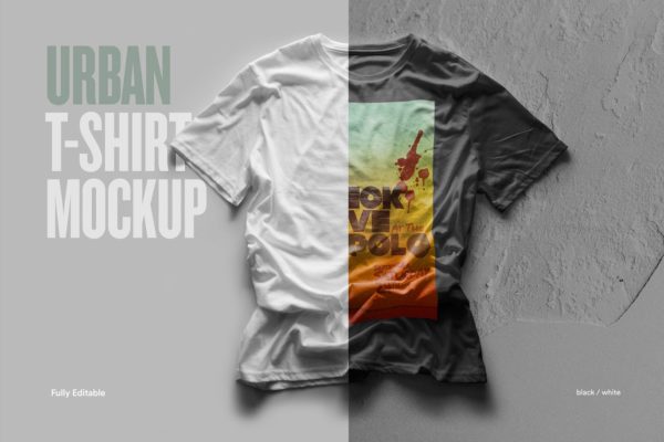 都市风格T恤印花图案设计预览样机素材库精选 Urban T-Shirt Mock-Up