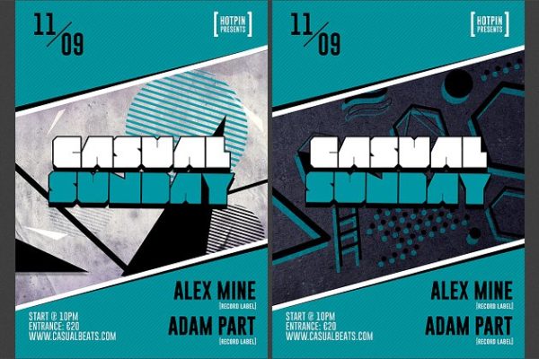 现代派对宣传传单模板 Party Flyer Template