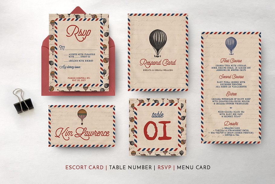 复古怀旧风格旅行婚礼设计物料素材 Vintage Travel Wedding Suite插图(8)