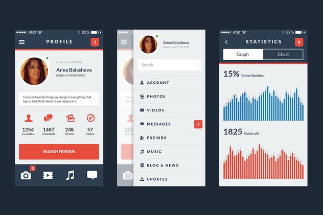 扁平设计风格通用APP应用UI套件 Flatter Mobile UI Kit插图(5)