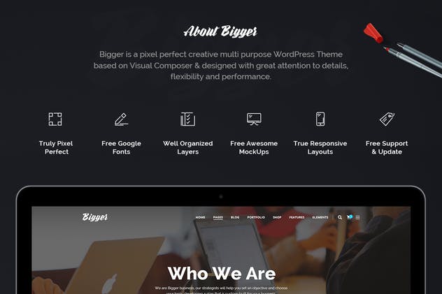 完美像素创意多用途企业网站设计PSD模板 Bigger – Business Multi-Purpose PSD Template插图(3)