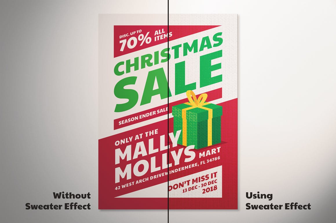 圣诞节促销活动周广告海报传单模板 Christmas Sale Flyer插图(4)