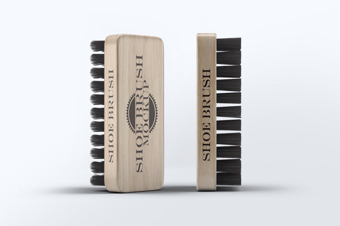 鞋刷品牌Logo设计预览样机模板 Shoe Brush Mock-Up插图(4)