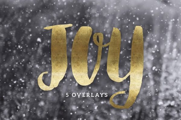 一套精美的手绘圣诞金箔字母装饰素材 Christmas Gold Foil Lettering