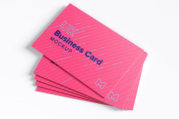 UK标准规格企业名片印刷效果图样机02 UK Business Cards Mockup 02