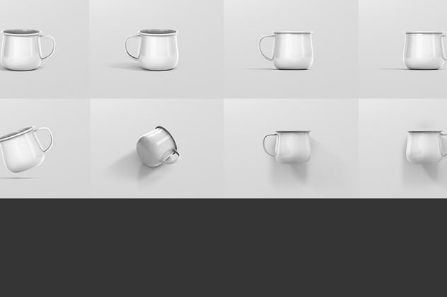 高分辨率圆形珐琅杯子样机 Round Enamel Mug Mockup插图(12)