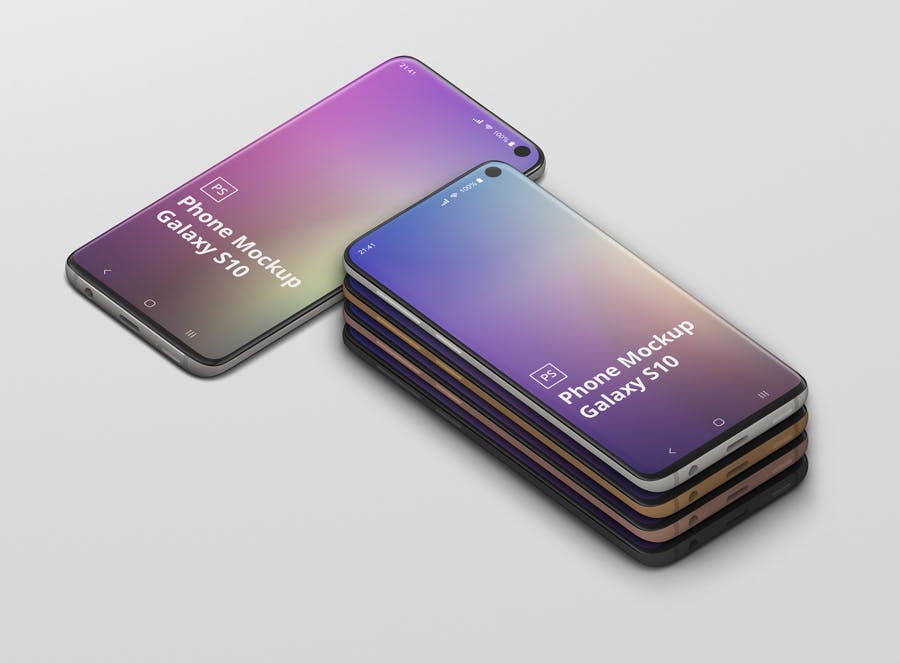 三星Galaxy S10智能手机素材库精选样机模板 Phone Mockup Galaxy S10插图(6)