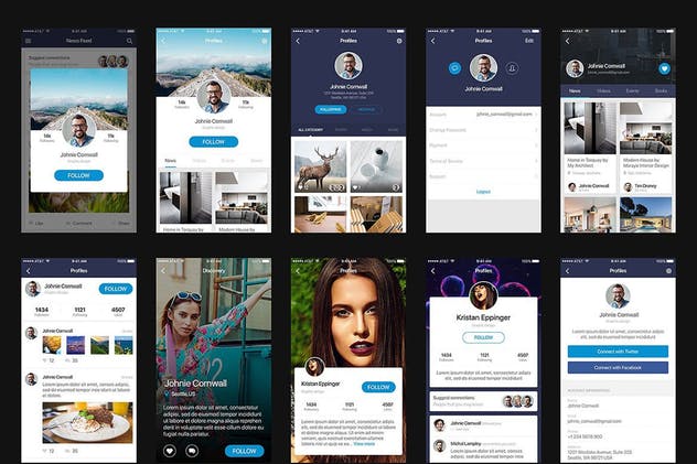 现代设计风格多用途APP应用UI套件 Mountify Mobile UI Kit – Sketch Version插图(9)