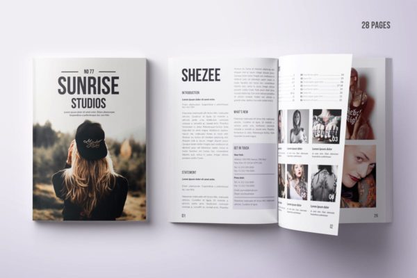 时尚艺术照片摄影作品杂志画册设计模板 Multipurpose Photo Magazine A4 &amp; US Letter 28 Pgs
