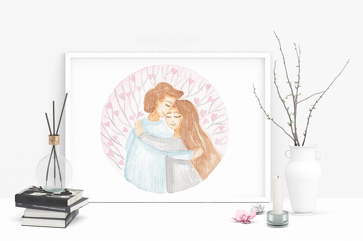 情人节浪漫水彩插画素材[JPG,PNG]插图(12)