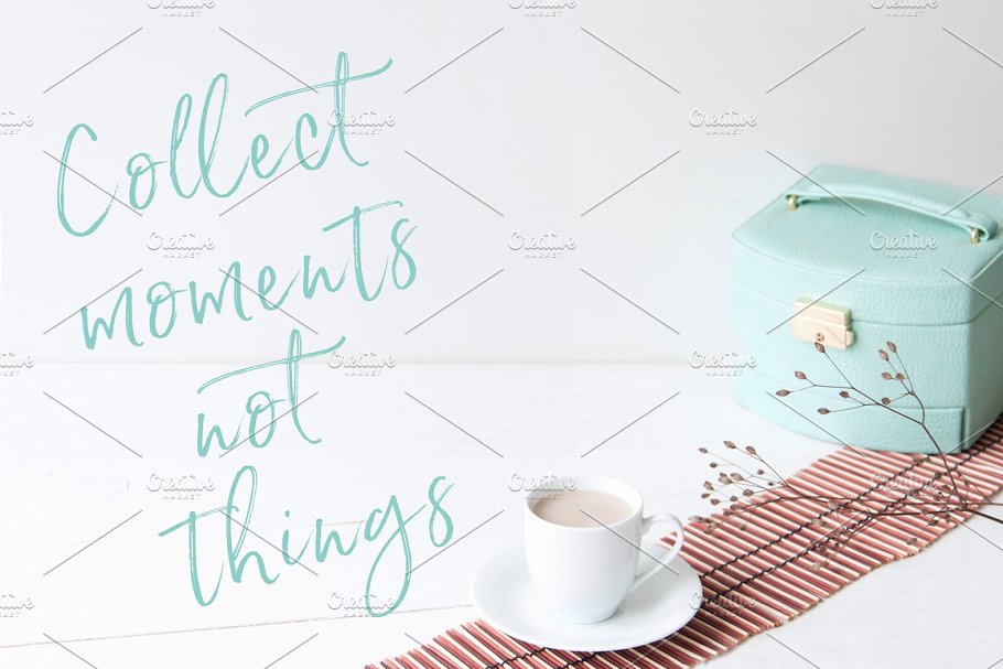 蓝色主点缀办公场景样机模板 Blue stock photo bundle插图(4)