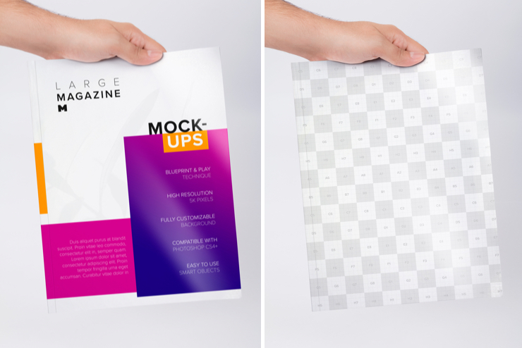 大型杂志封面设计效果图样机04 Large Magazine Cover Mockup 04插图