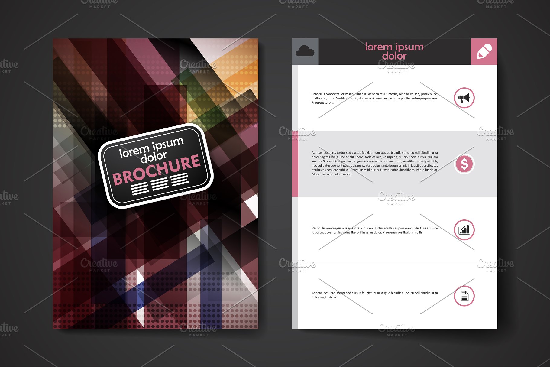 暗色调抽象图形背景画册背景 Abstract Brochures插图(6)