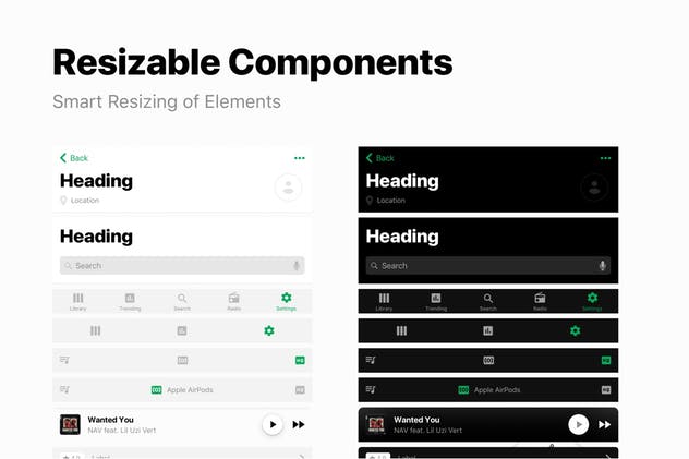音乐社交APP应用UI设计套件 Heavy UI Kit: Music插图(3)