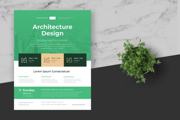 企业招商企业宣传简约设计海报模板 Clean &amp; Minimal Business Event Flyer