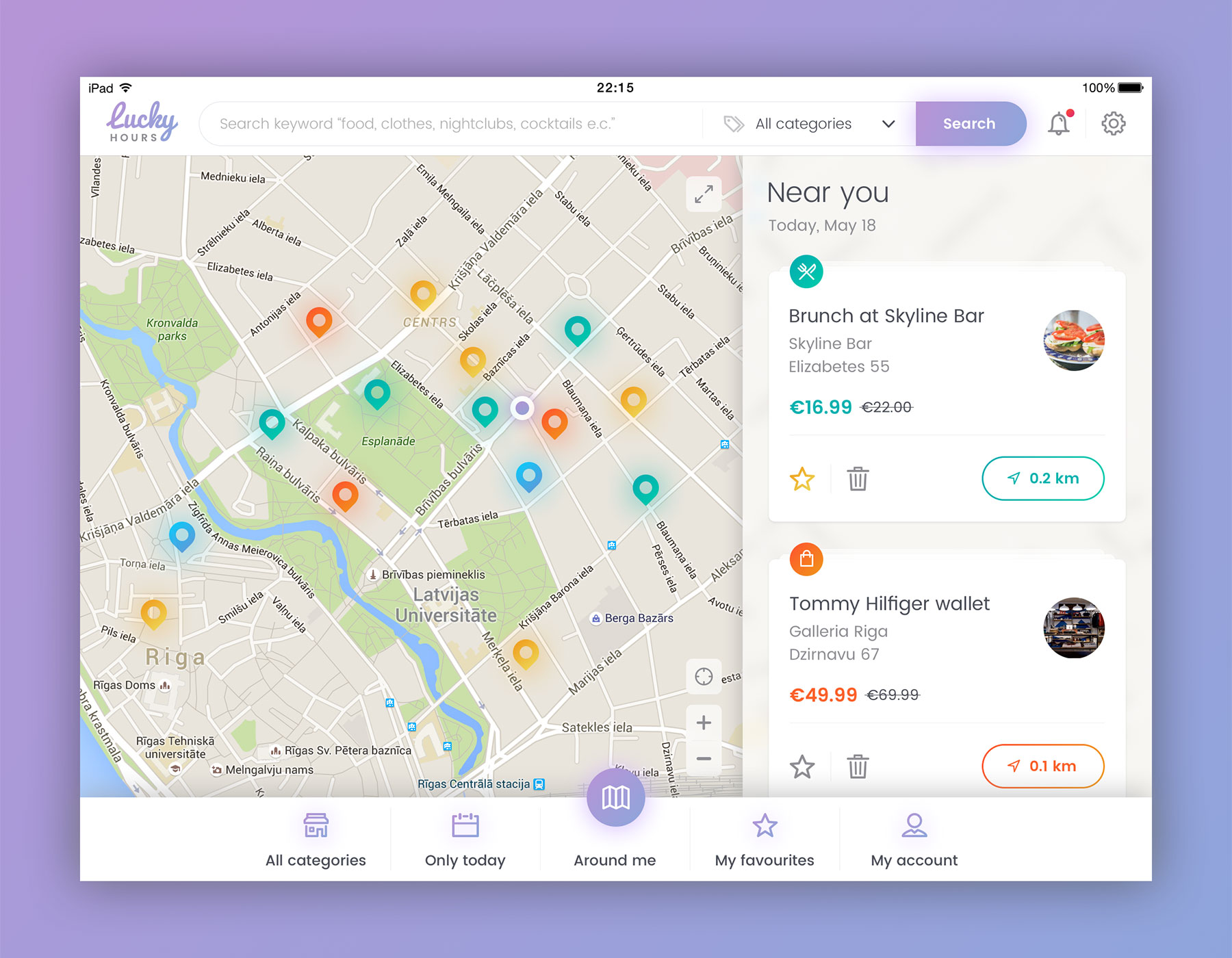 Lucky Hours iPad 应用界面