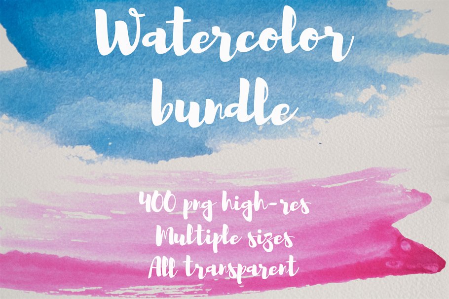 400种风格水彩创意纹理 Watercolor 400 png textures插图