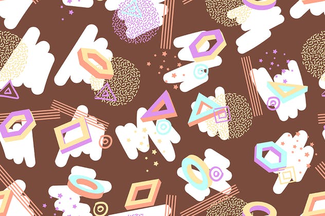10款复古风格抽象纹理图案 Seamless Patterns in Retro Style Backgrounds插图(2)