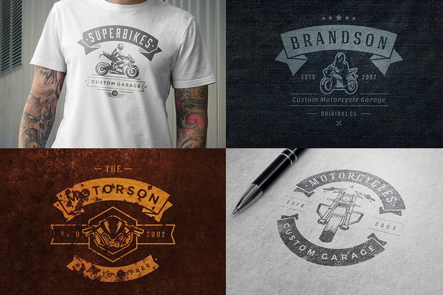 50款摩托车Logo标志和徽章模板 50 Motorcycles Logos and Badges插图(2)