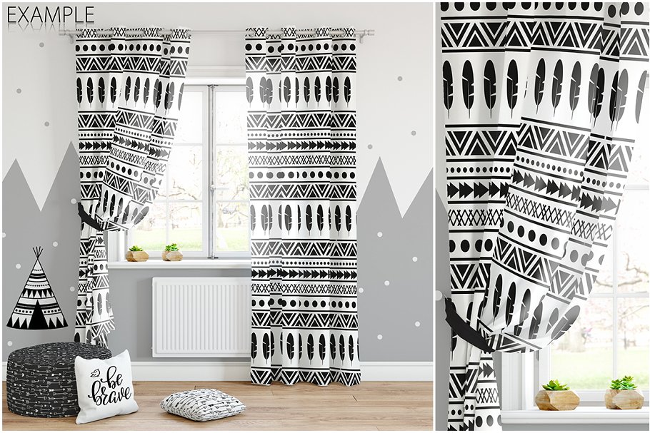 儿童室内织物样机模板 KIDS Interior Fabric Mockup Pack – 1插图(9)