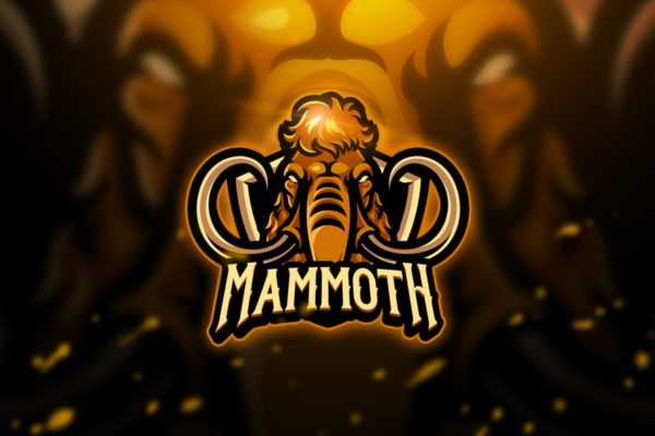猛犸象电子竞技吉祥物Logo标志设计模板v1 Mammoth – Mascot &amp; Esport Logo