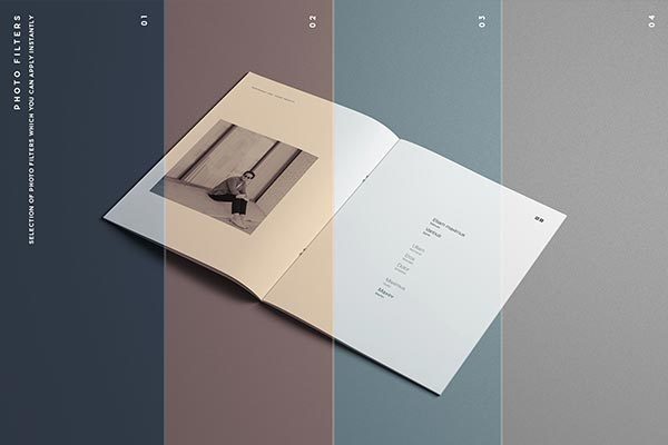 时尚高端优雅的专业画册手册房地产楼书杂志设计书籍装帧VI样机展示模型mockups