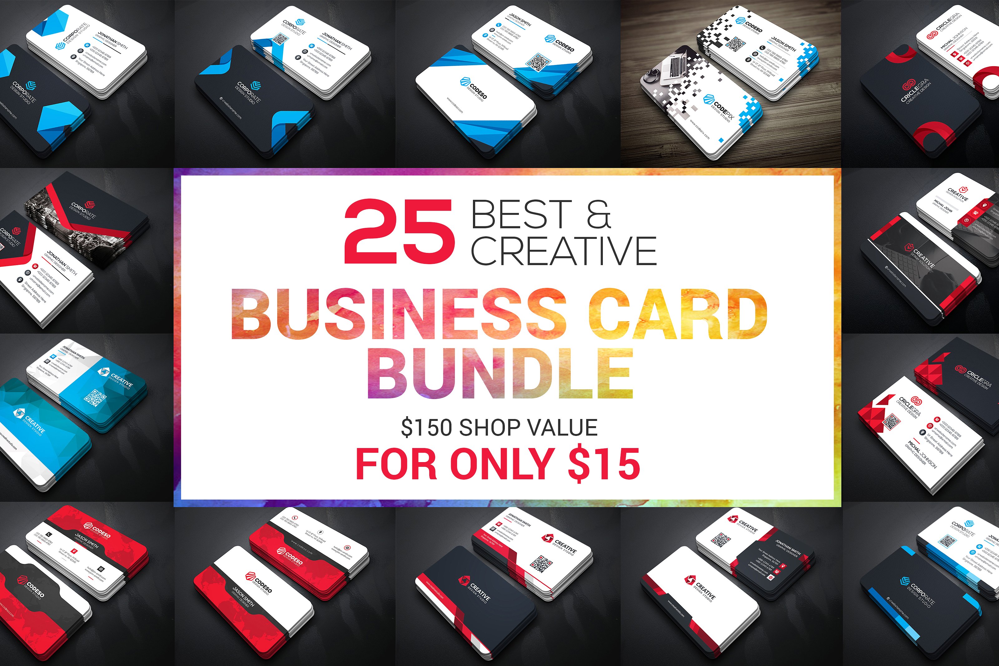 25个多用途的名片卡片邀请函设计模板插图