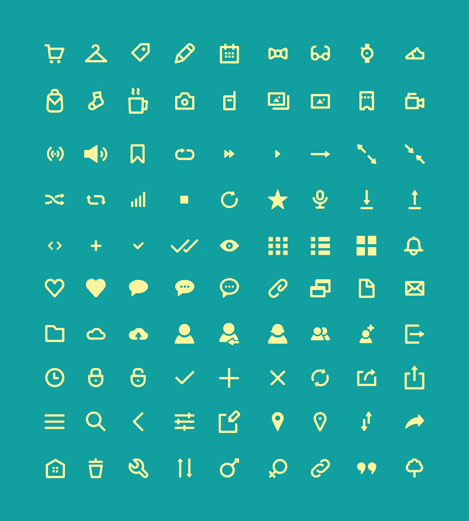 90 枚多用途图标