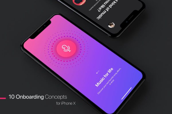 APP应用启动界面设计模板 Walkthrough – Mobile UI Kit for iPhone X