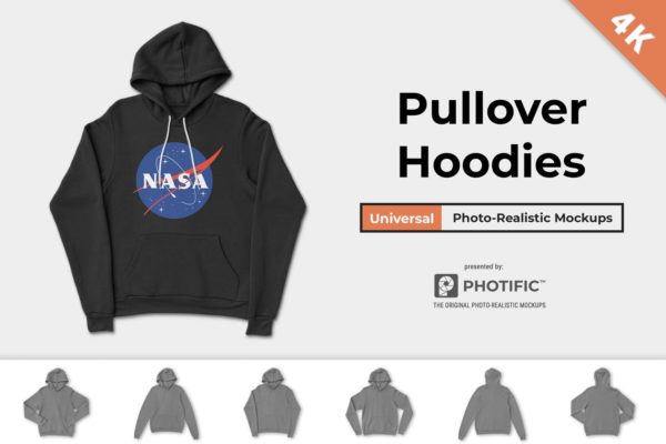 连帽卫衣胸前印花图案设计预览样机素材库精选 Pullover Hoodie Sweatshirt Mockups