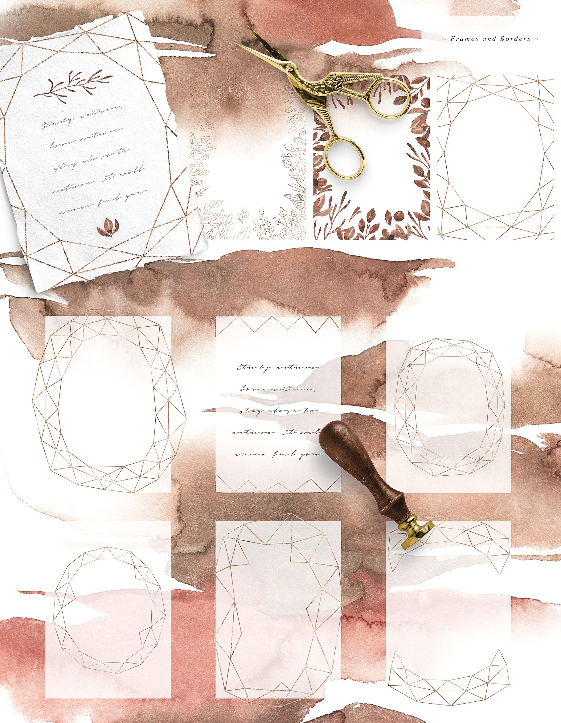 秋天落叶元素水彩插画 Fall Leaf Watercolor Collection插图(7)