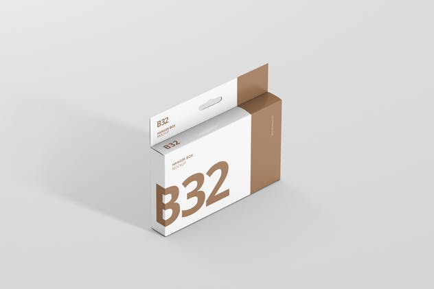 挂钩式宽边细长矩形盒子包装样机 Box Mockup – Wide Slim Rectangle Size with Hanger插图(4)