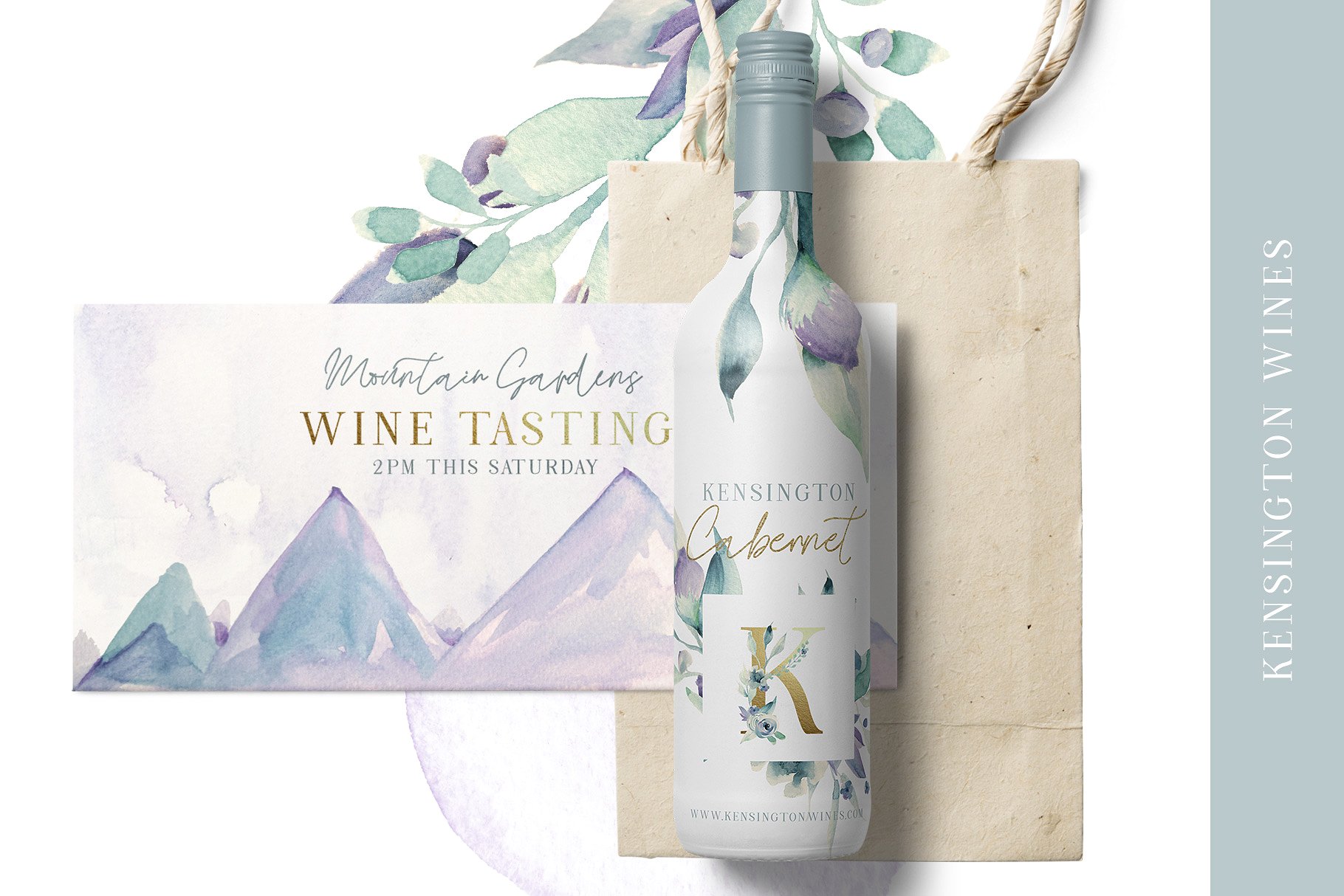 轻奢风格水彩元素合集 A Mountain Summer Watercolor Set插图(5)