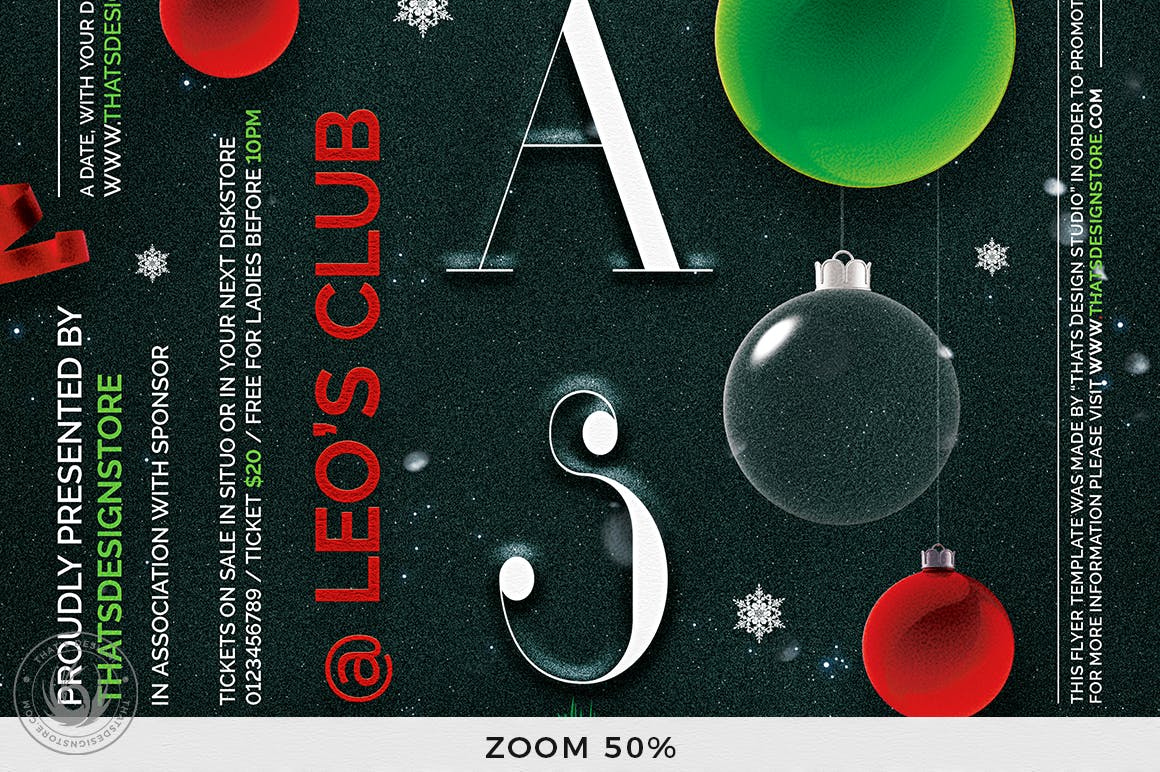 圣诞节平安夜活动主题海报传单设计模板v13 Christmas Eve Flyer Template V13插图(7)