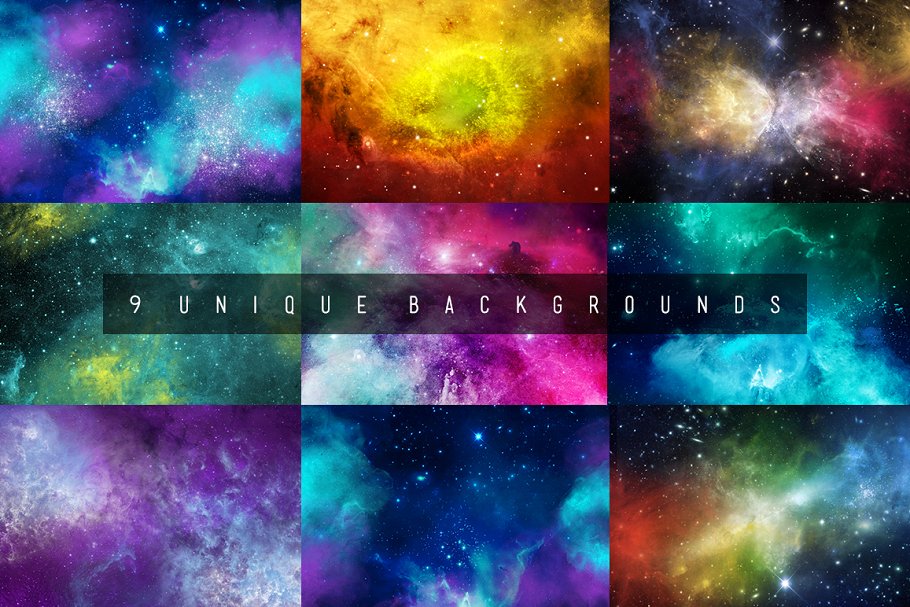 水彩多彩宇宙太空背景 Watercolor Universe Backgrounds – 2插图(1)