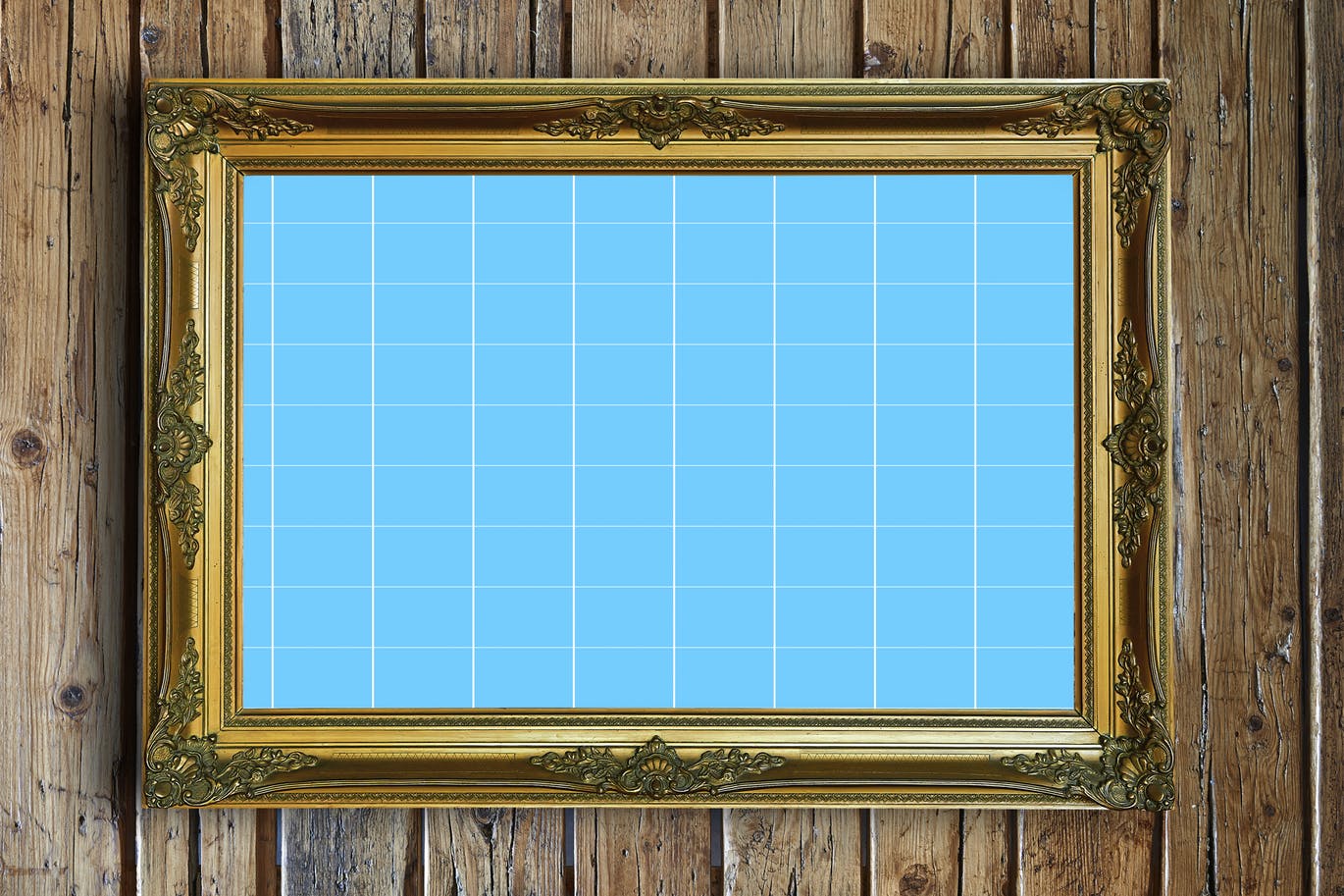 古董金属边框相框样机模板03 Antique Golden Frame Mockup 03插图