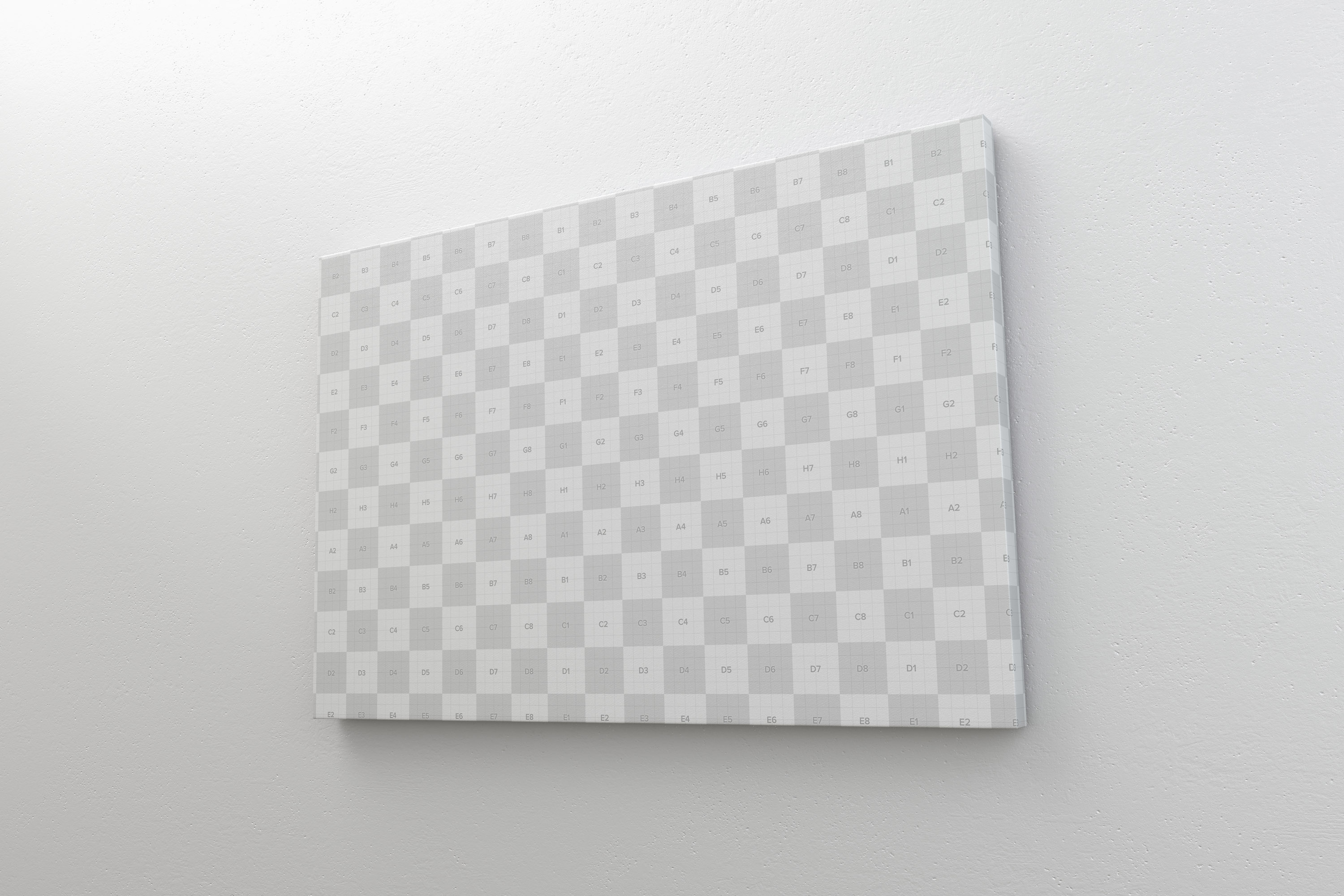 挂墙画框画布艺术作品＆照片展览右视图样机素材 3:2 Landscape Canvas Mockup Hanging on Wall, Right View插图