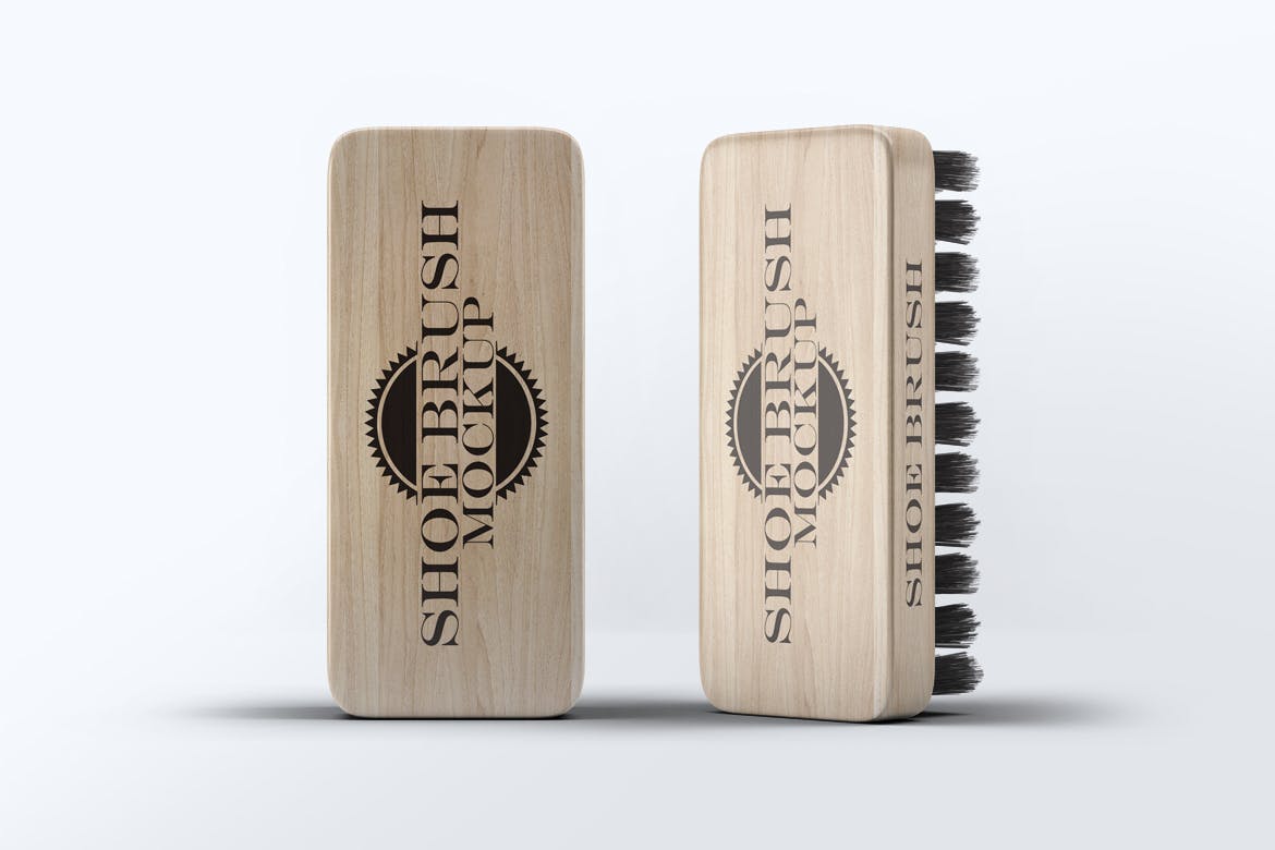 鞋刷品牌Logo设计预览样机模板 Shoe Brush Mock-Up插图(3)