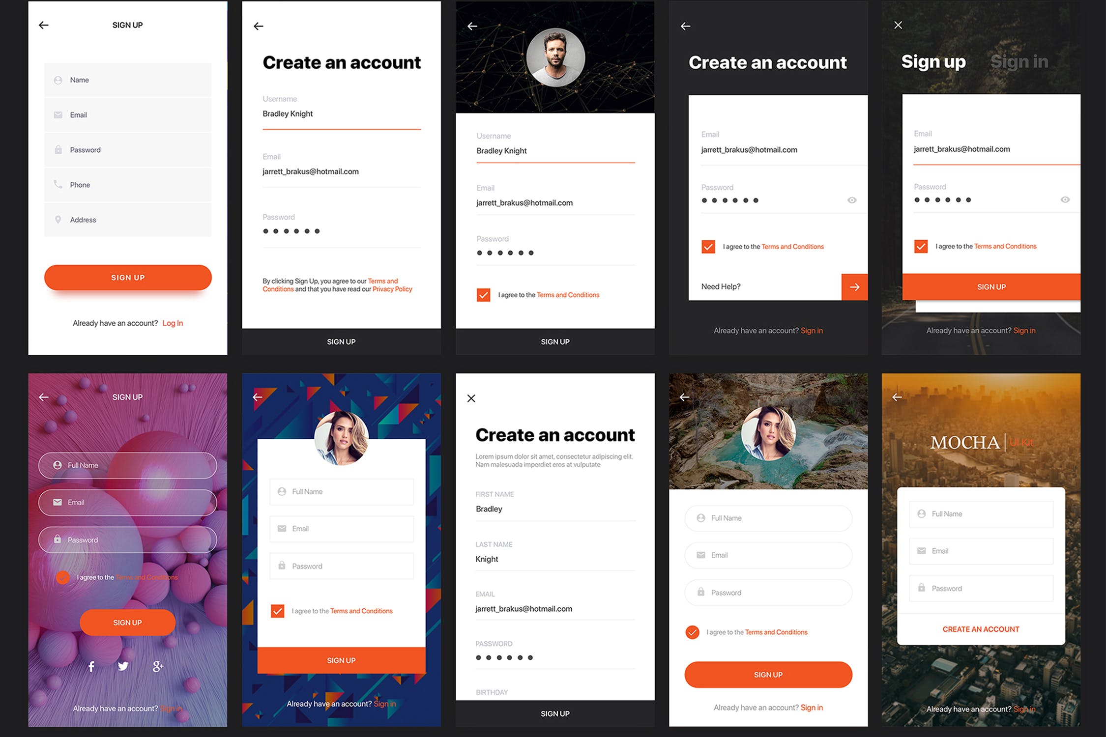多用途APP应用UI设计套件SKETCH模板 Mocha Mobile UI Kit for SKETCH插图(5)