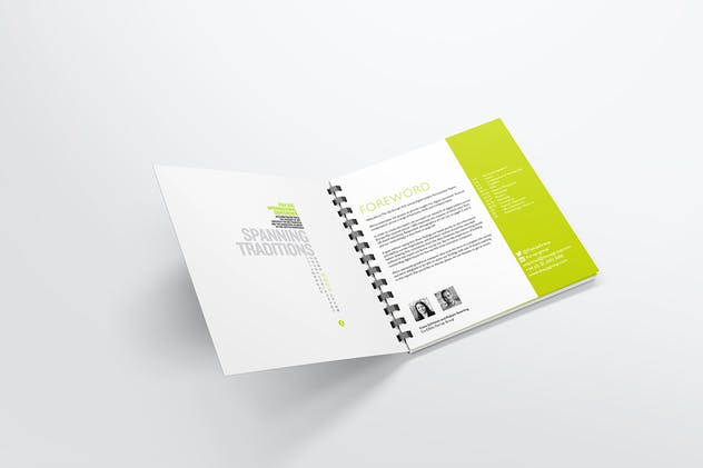 方形活页记事本样机模板V3 Comb Bound Book Mockups 3插图(3)