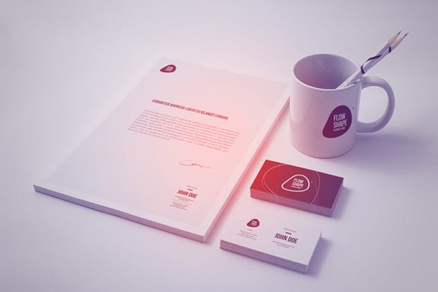 简约时尚多种尺寸名片/A4纸样机模板 Multi-dimension Branding / Identity Mock-up 4插图(9)