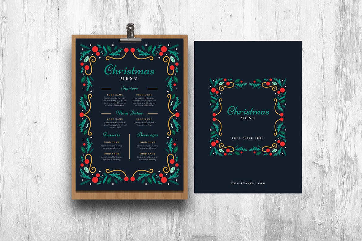 圣诞节主题餐厅菜单设计模板 Special Christmas Menu插图(1)