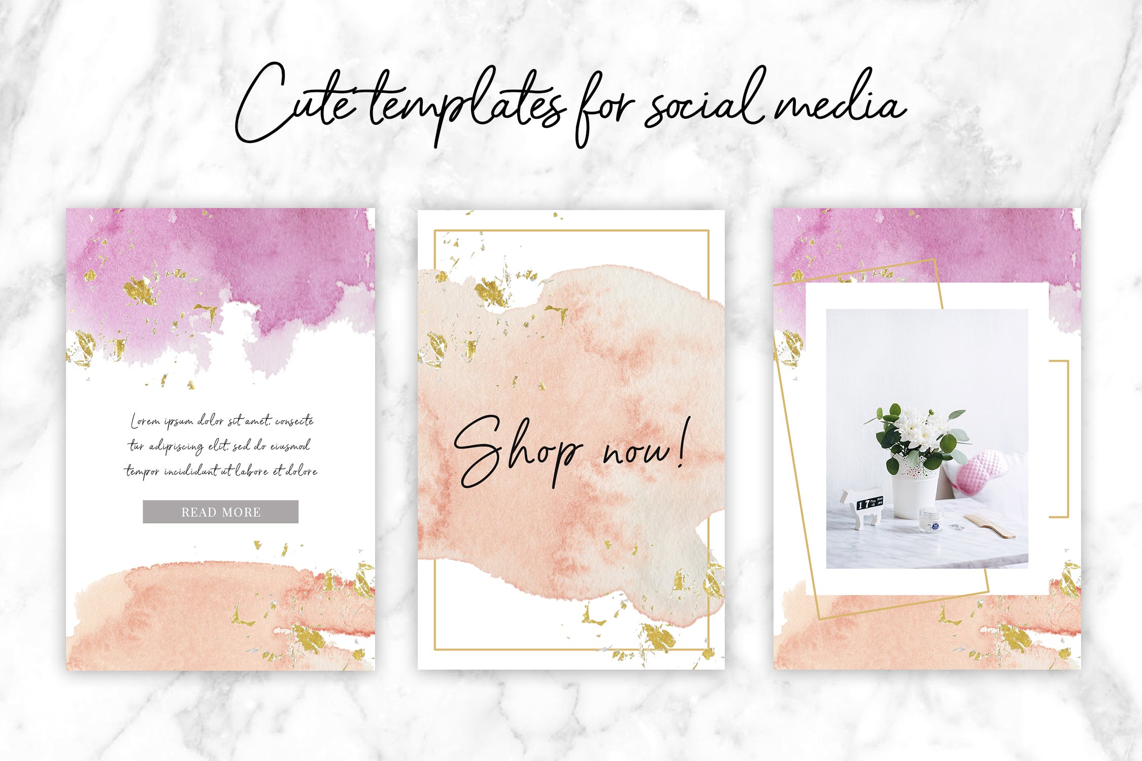 桃紫色水彩背景纹理设计素材 Peach & Purple Watercolor Textures插图(4)