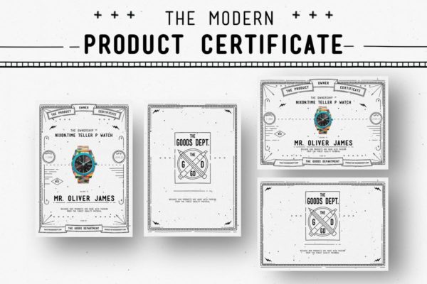 实用易用产品证书设计模板 Modern Product Certificate