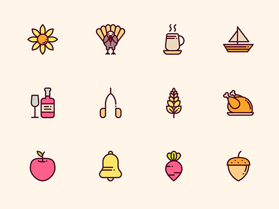 50 枚感恩节元素图标素材之家精选sketch素材