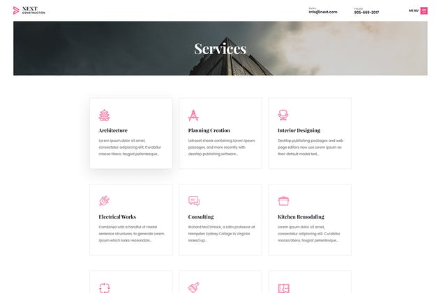 建筑设计服务企业网站PSD网站模板 Construction Building Agency PSD Website Template插图(3)