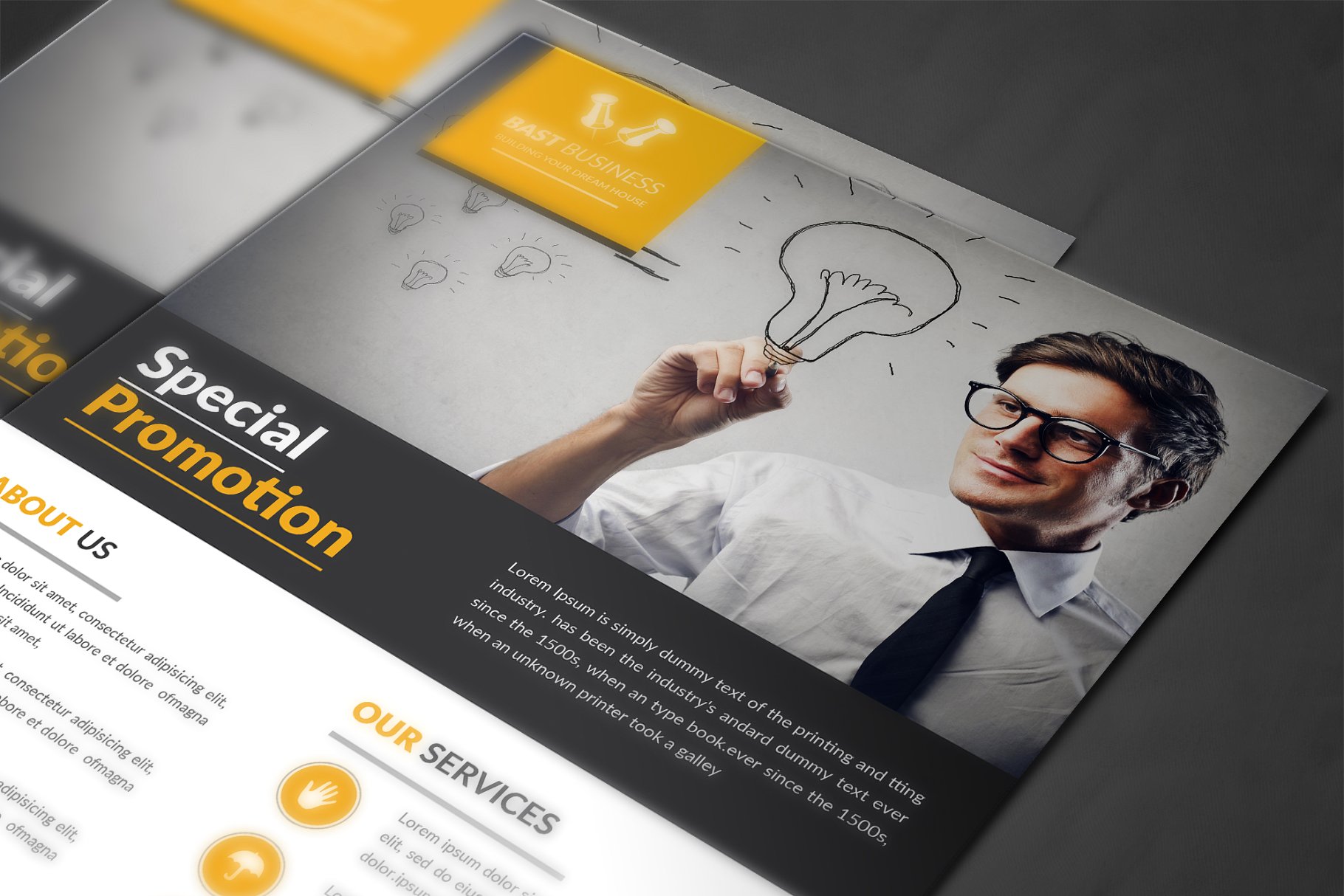 公司业务传单模板/广告模板 Corporate Business Flyer Template插图(3)